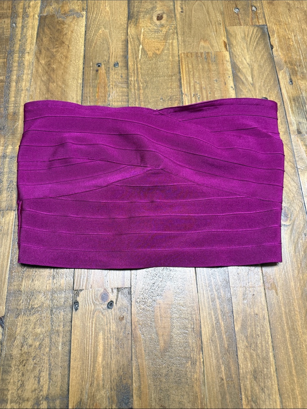 Wow Couture Strapless Bandage Tube Top in Deep Magenta